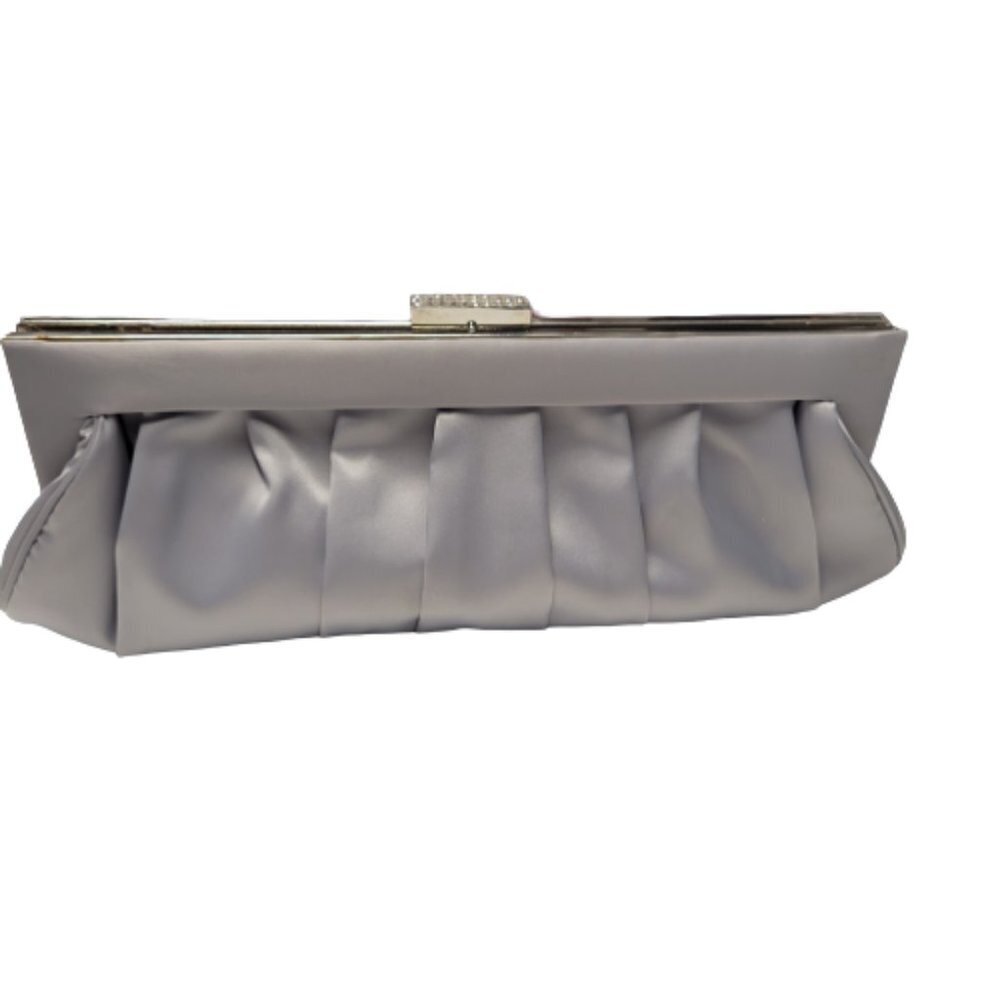 Grey Clutch Purse with Pleated Front